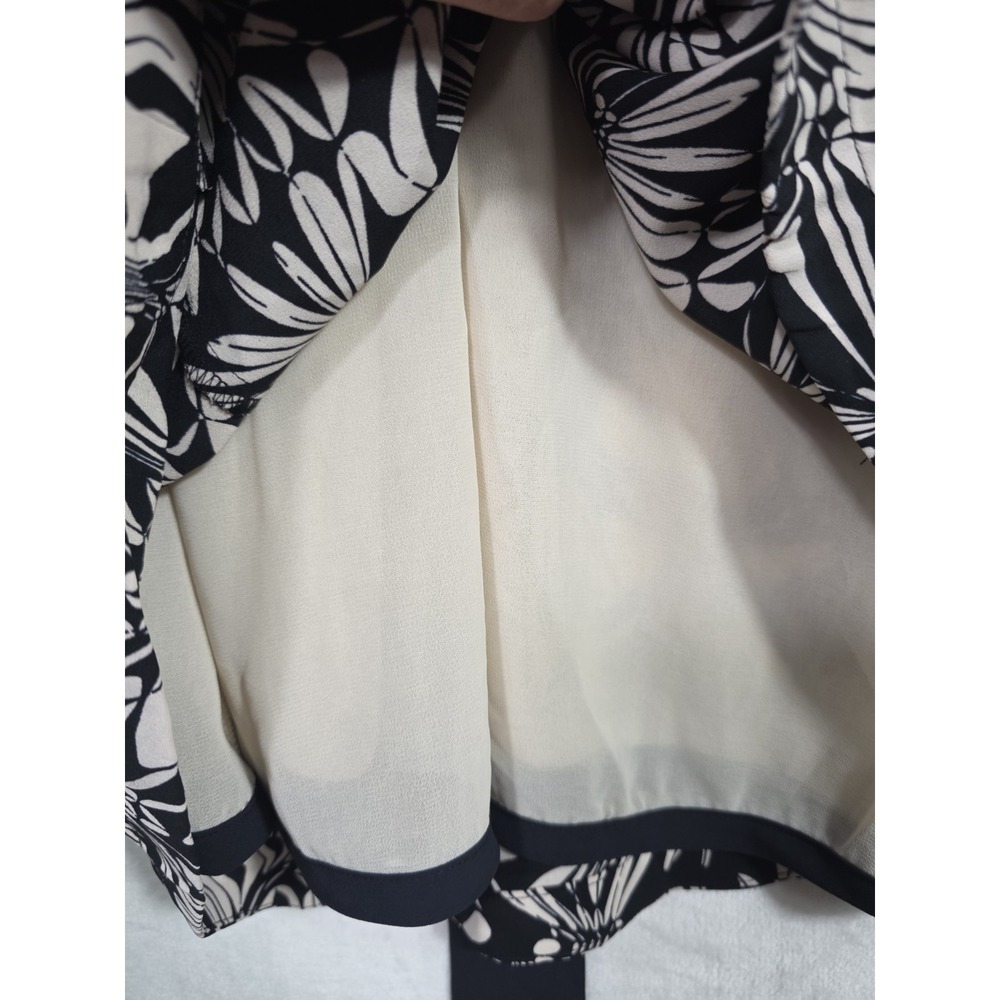 Anthropologie 9-H15 STCL XS Floral Dress Black Beige V Neck Tie Back Pockets - Picture 12 of 14